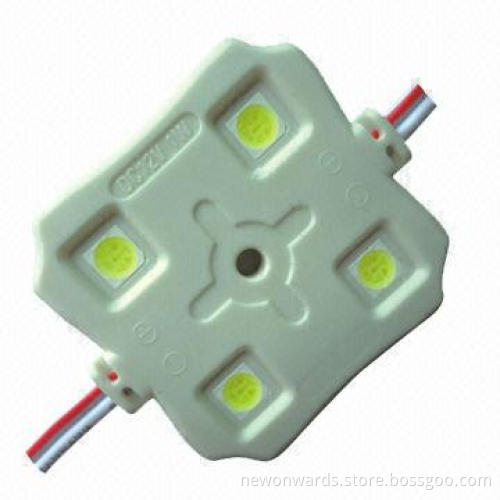 Injection White Waterproof Lights 4 LEDs 5050 LED Module with 12V DC Working Voltage, Anti-UV Design